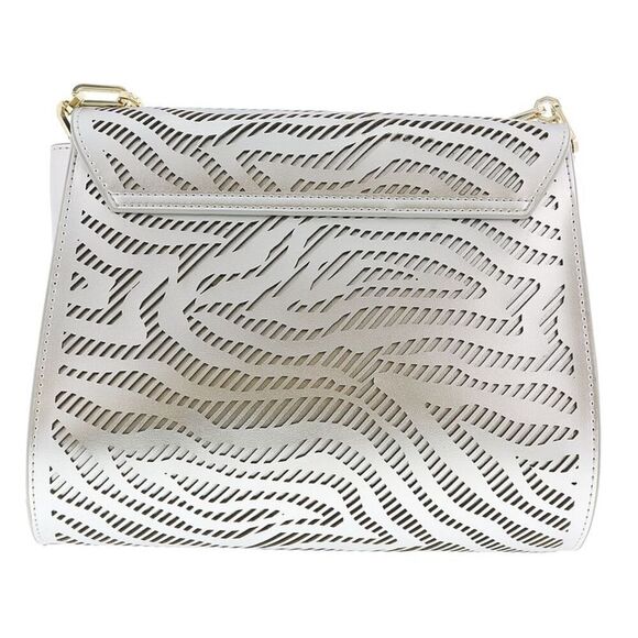 Roberto Cavalli Class GQLPAZ 101 Silver Audrey 001 Small Shoulder Bag - Picture 4 of 5